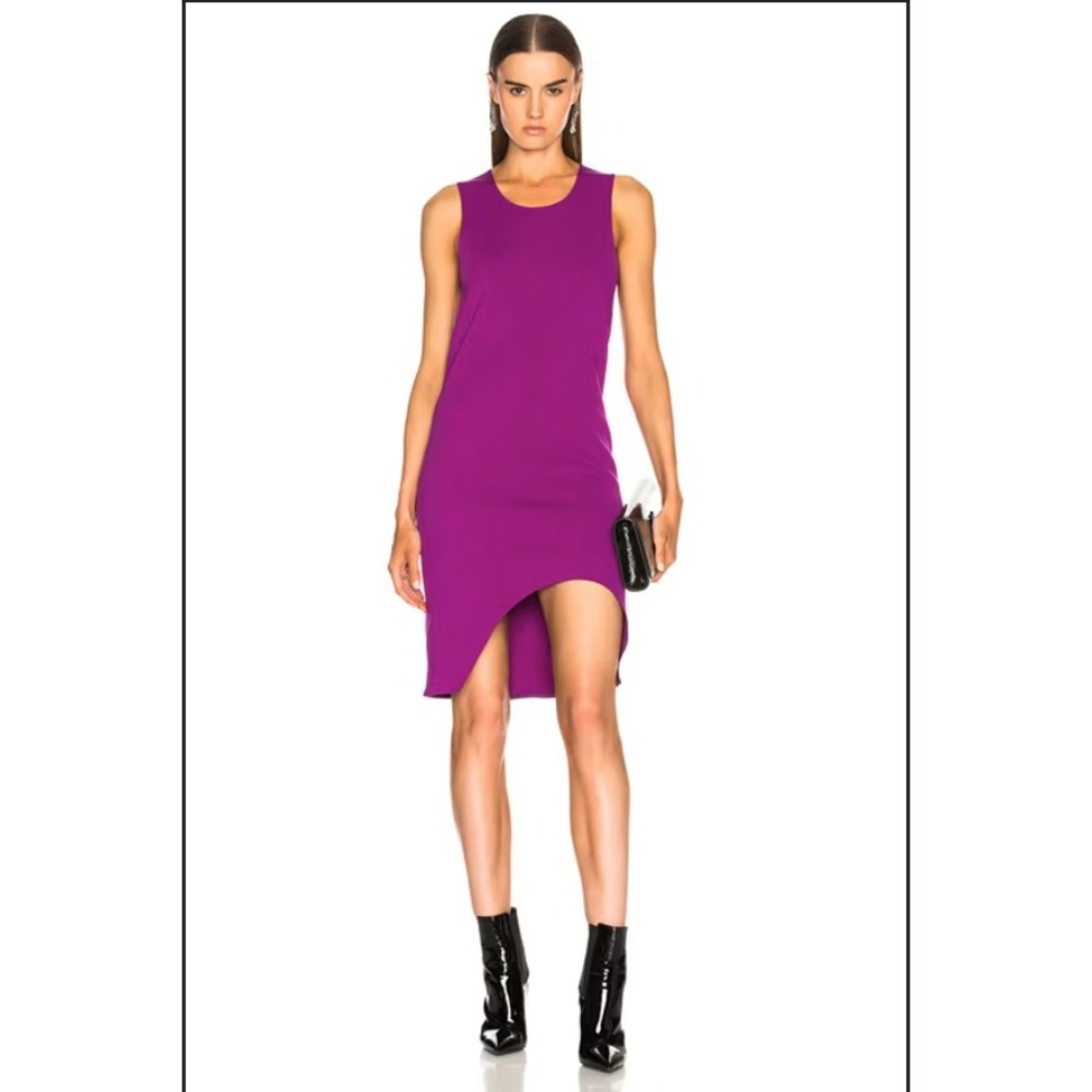 Helmut Lang Asymmetric Tank Dress Women Purple Sleeveless Dress Size S
